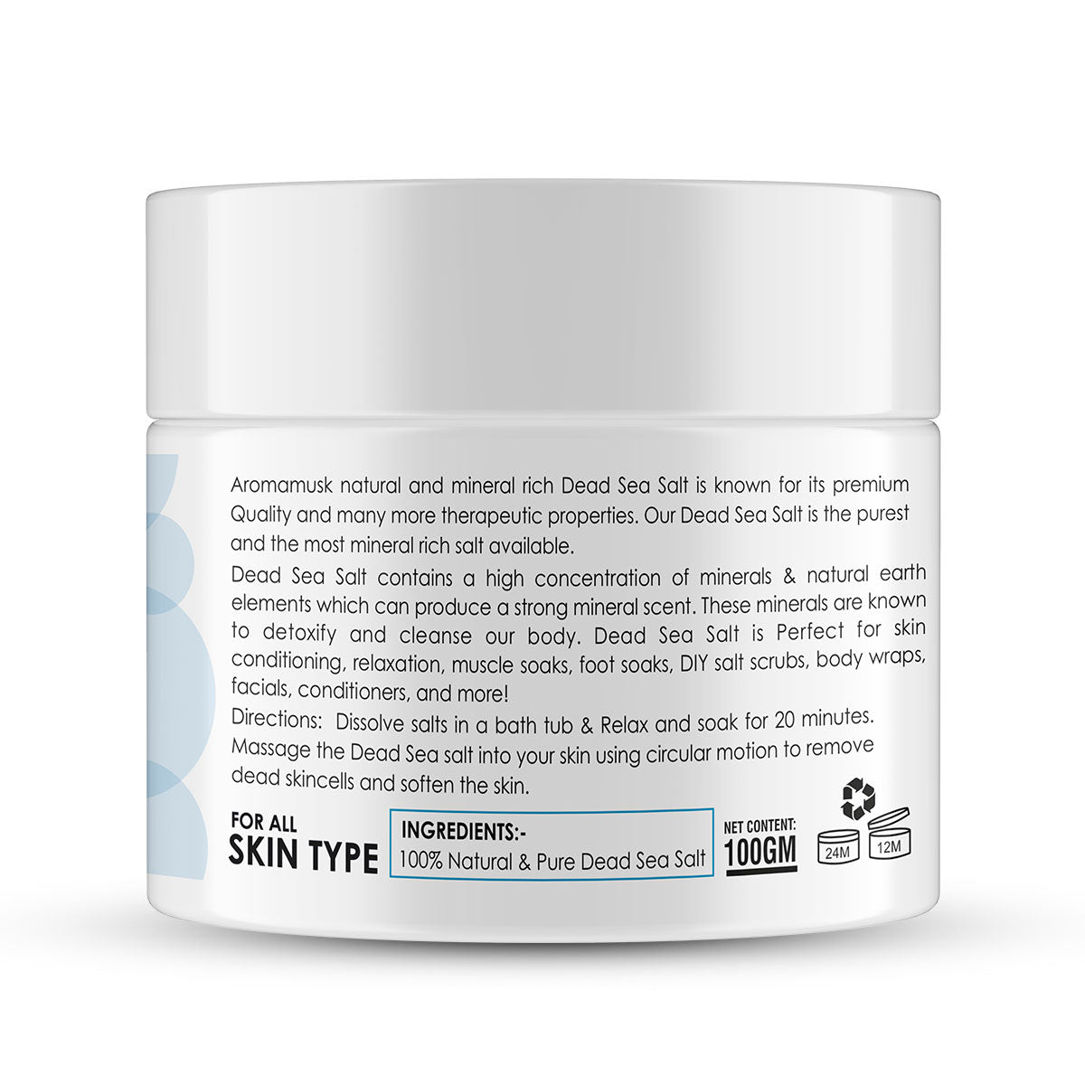 Natural and Mineral Rich Dead Sea Salt For Deep Cleaning & Skin Exfoliation, 100Gm