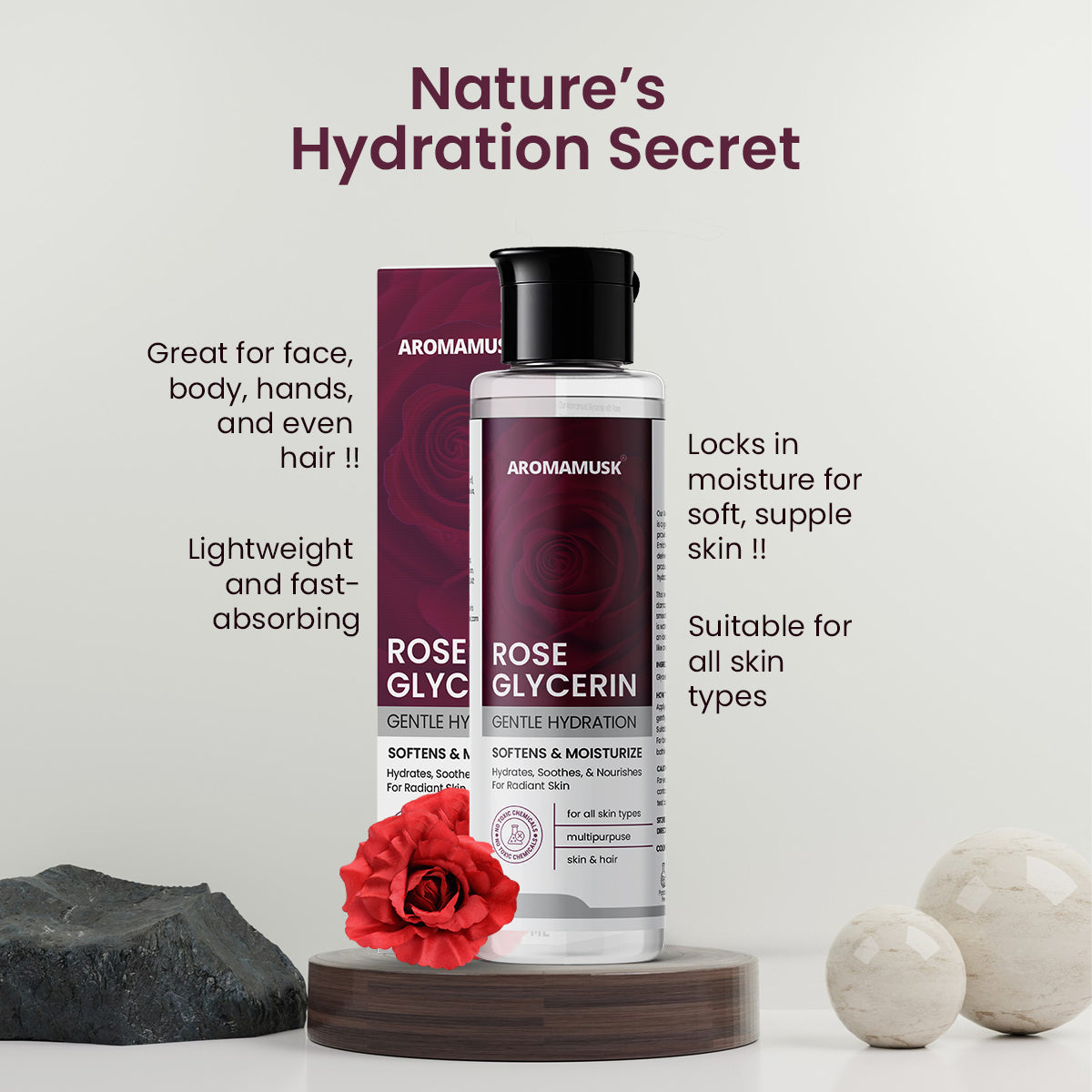 Rose Glycerine For Soft And Moisturize Skin, 125ml