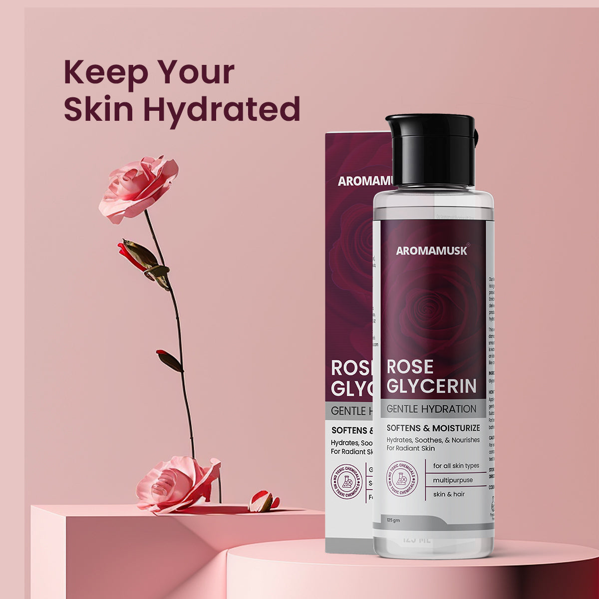 Rose Glycerine For Soft And Moisturize Skin, 125ml