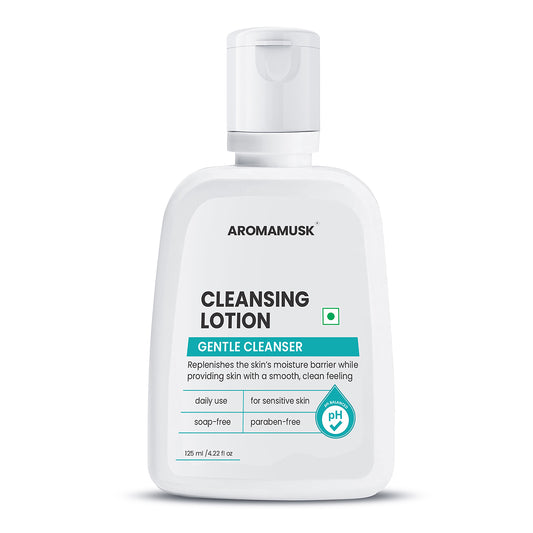 Aromamusk Deep Cleansing Lotion for Sensitive & Dry Skin, Gentle Cleanser