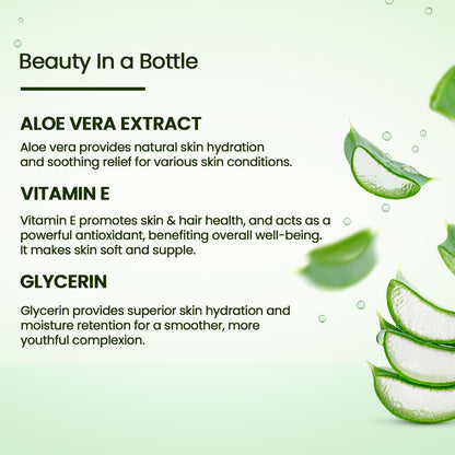 Aloe Vera Gel For Face, with Pure Aloe Vera & Vitamin E for Skin and Hair - 200ml