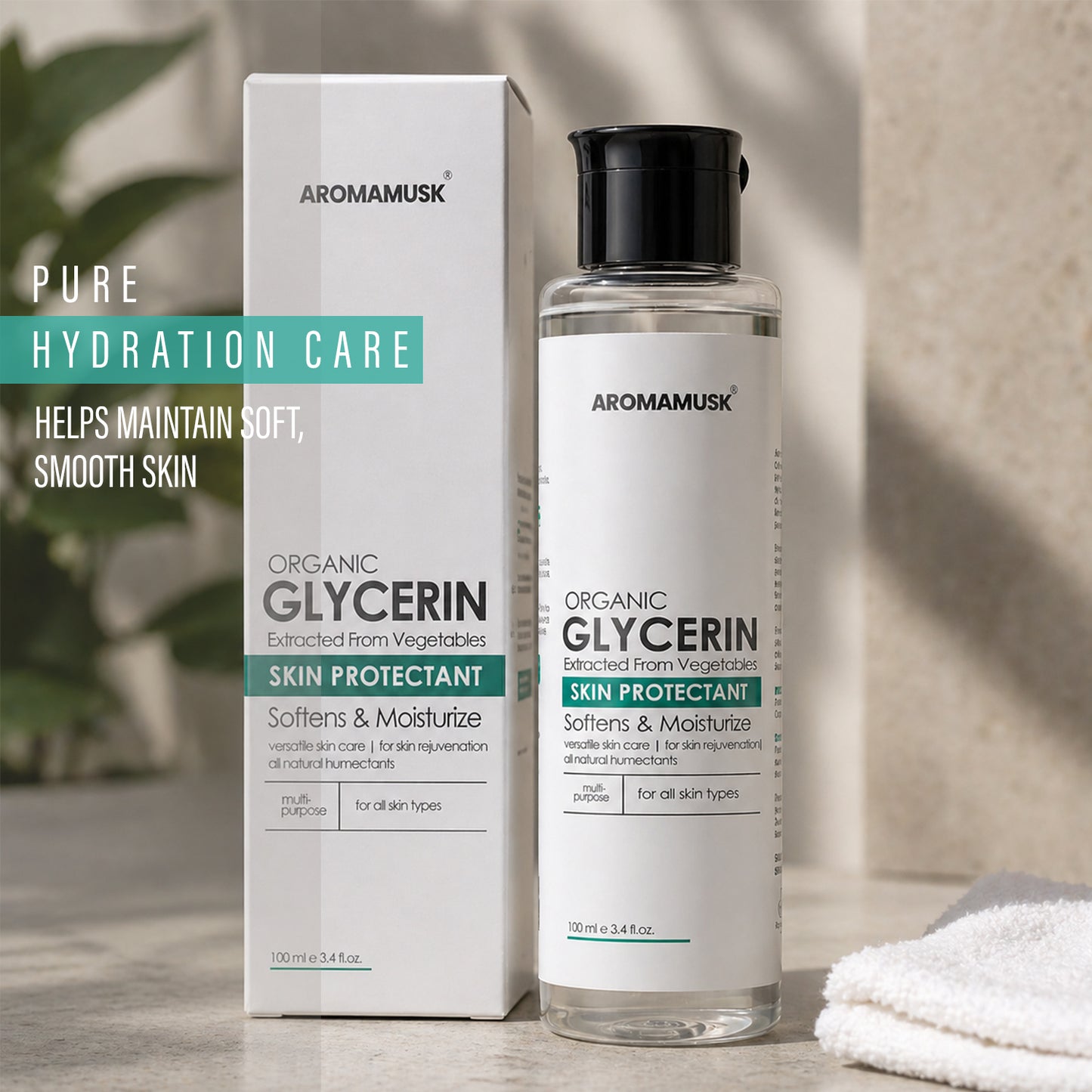Organic And Pure Vegetable Glycerine For Face, 100ml