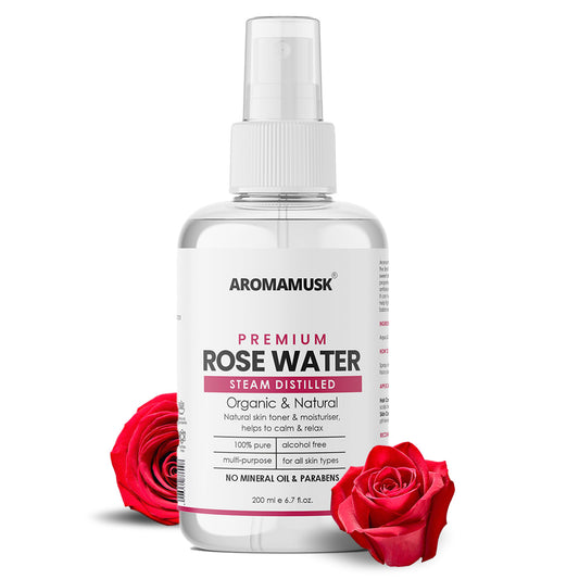 Organic & Natural Premium Rosewater For Face & Skin, 200ml