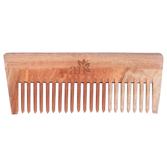 100% Pure Neem Wood Handcrafted Comb (With Wide Tooth)