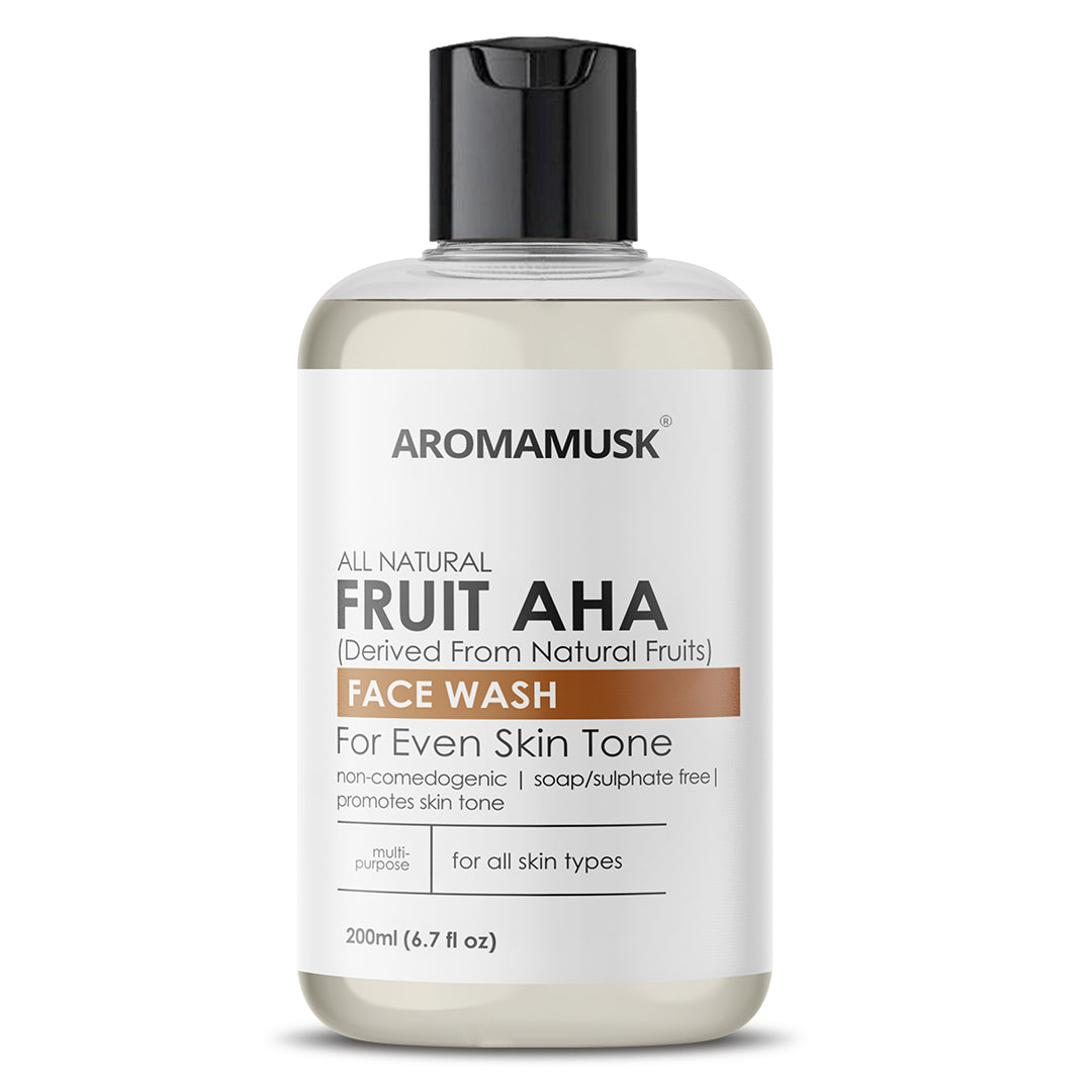 Fruit AHA Face Wash for Skin Brightening, 200ml | Soap Free, No SLS, Parabens, Harsh Chemicals